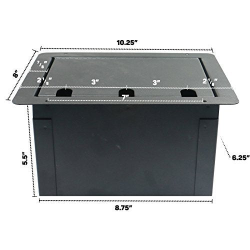 Advance MCS Electronics Pro Audio Stage Recessed Floor Box, 10 XLR, Pre Wired, Steel, Model FBL10+AC-PW