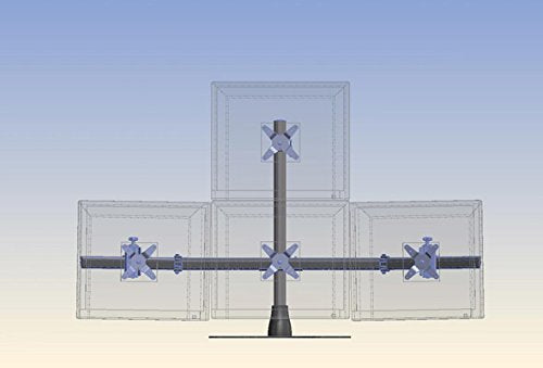 Ergotech 1 X 3 Quad Desk Stand With 28-Inch Pole - Black (100-D28-B13)