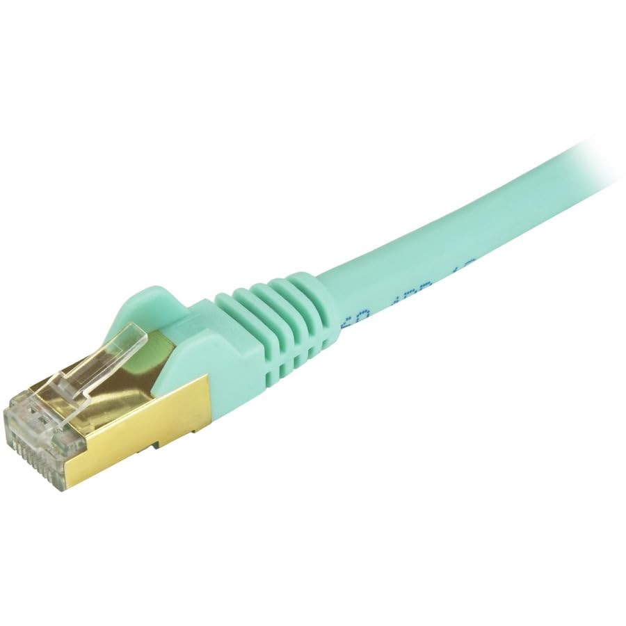 StarTech.com 10 ft / 3m CAT6a Ethernet Cable   10 Gigabit Shielded Snagless RJ45 100W PoE Patch Cord   10GbE STP Category 6a Network Cable   Aqua Fluke Tested UL/TIA Certified (C6ASPAT10AQ)