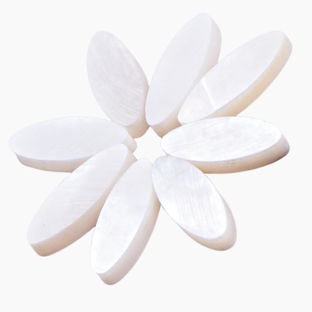 White Pearl Oblong Inlays Dots For Guitar Fingerboard Maker (Pack Of 10)