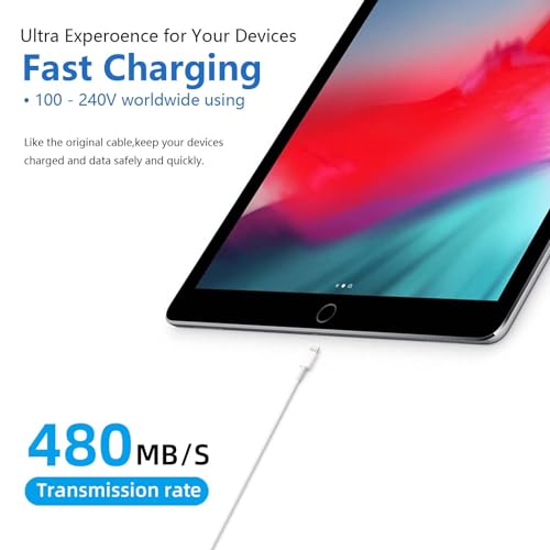 Replacement Iphone 15 Car Cable, White 5Ft Usb A To Usb C Cable For Iphone 15/ Pro Max/Plus, Ipad 10Th Gen, Ipad Pro 12.9/11, Ip