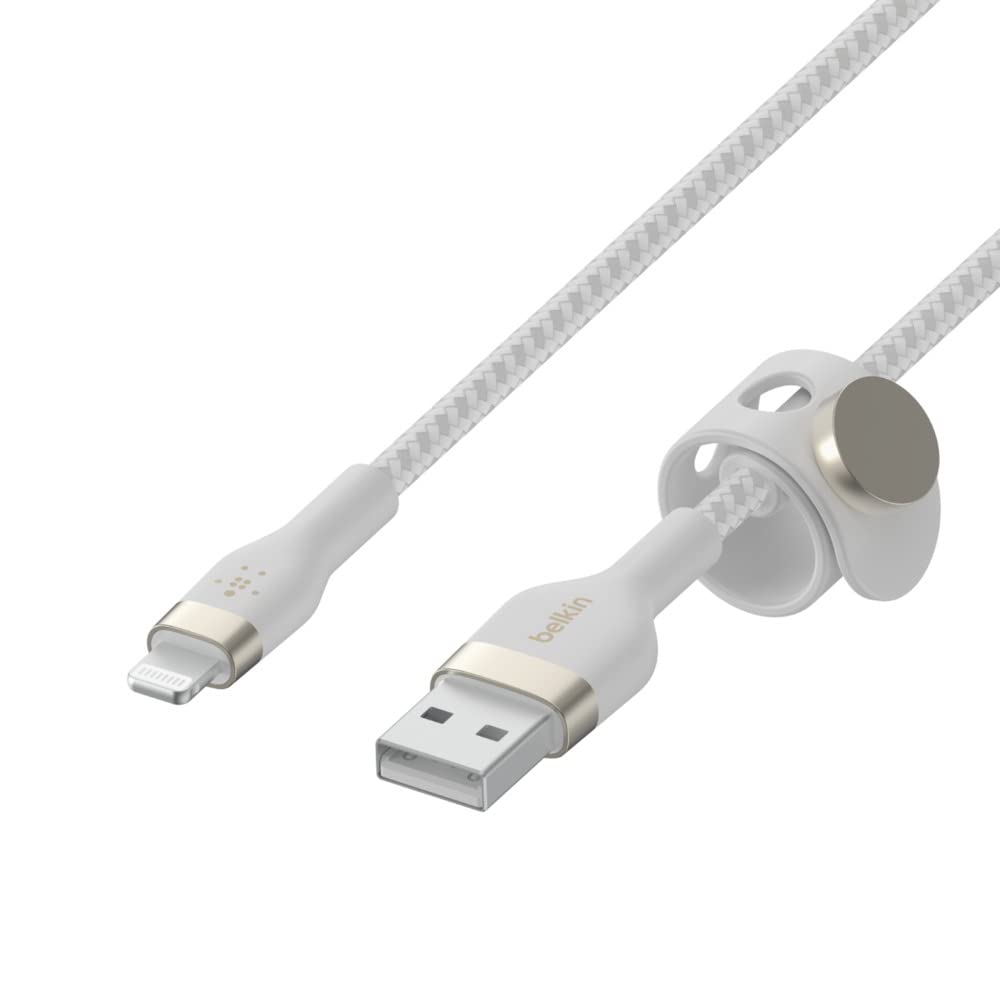 Belkin Boostcharge Pro Flex Braided Usb A To Lightning Cable 2M/6.6Ft - Mfi Certified 20W Power Delivery Iphone Charger Cord - A