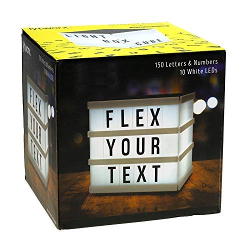 Iktu 4D Square Cinematic Light Box, Led Light Box, Cinema Light Box, Letter Light Box, 4 Sides Lightbox With 150 Letters & Symbo