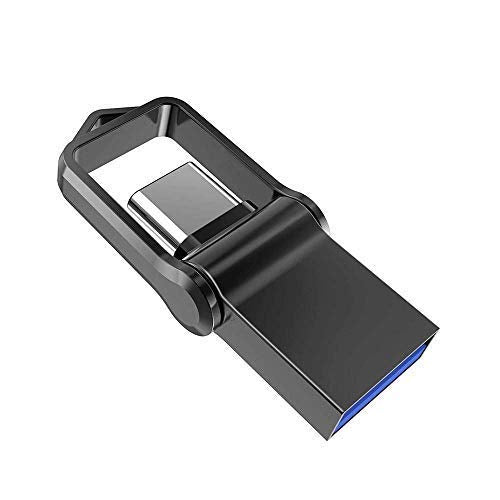Type C Flash Drive 32Gb Thumb Drive, Kalsan 32Gb 2 In 1 Otg Type C+ Usb 3.0 Dua Flashl Drive Waterproof Memory Stick With Keychain Metal Black