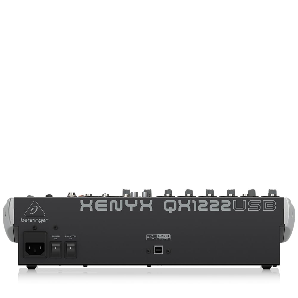 Behringer Xenyx Qx1222Usb Premium 16-Input 2/2-Bus Mixer With Xenyx Mic Preamps And Compressors, Klark Teknik Multi-Fx Processor