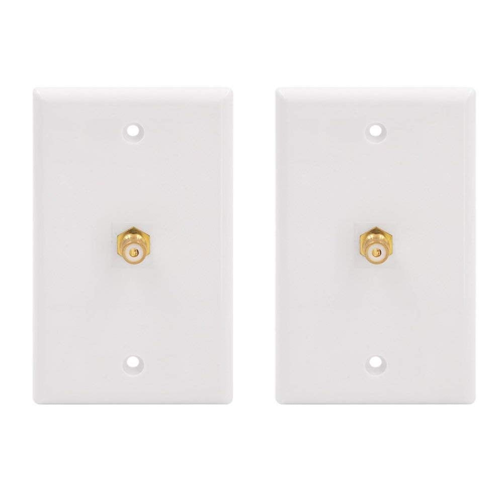 Vce Rca Wall Plate 2 Pack, Ul Listed 1 Port Keystone Wall Plate With Female To Female Rca Keystone Jack Insert For Subwoofer Aud