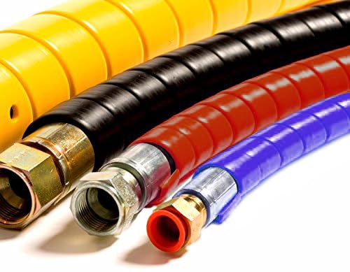 Electriduct 1/2 Inch Heavy Duty Spiral Wrap Hdpe Flexible Plastic Cable Sleeve Hose Protector 10 Feet   Red