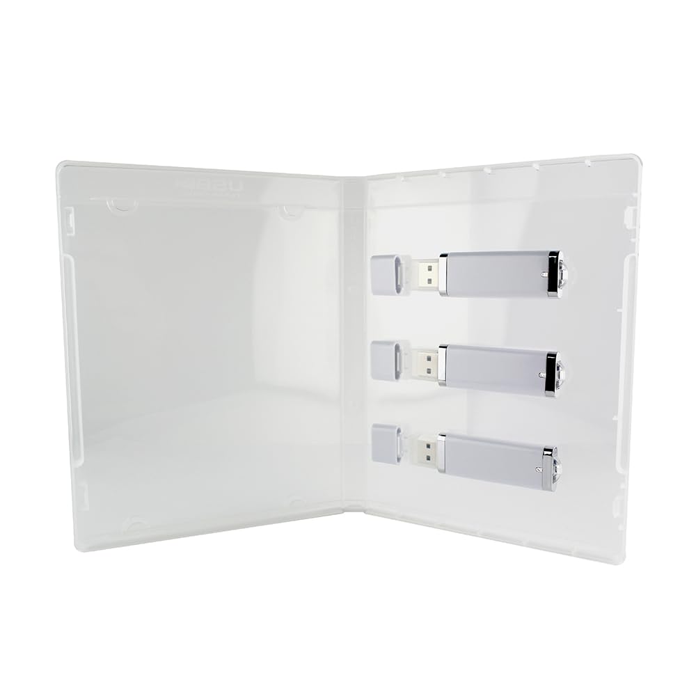 Flash Pac 3-Up USB Flash Drive Case Super Clear - 25 Pack