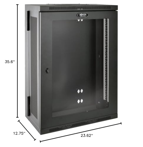 Tripp Lite 18U Wall Mount Rack Enclosure Server Cabinet With Acrylic Glass Window, Hinged, 13 Deep, Patch-Depth (Srw18Us13G)