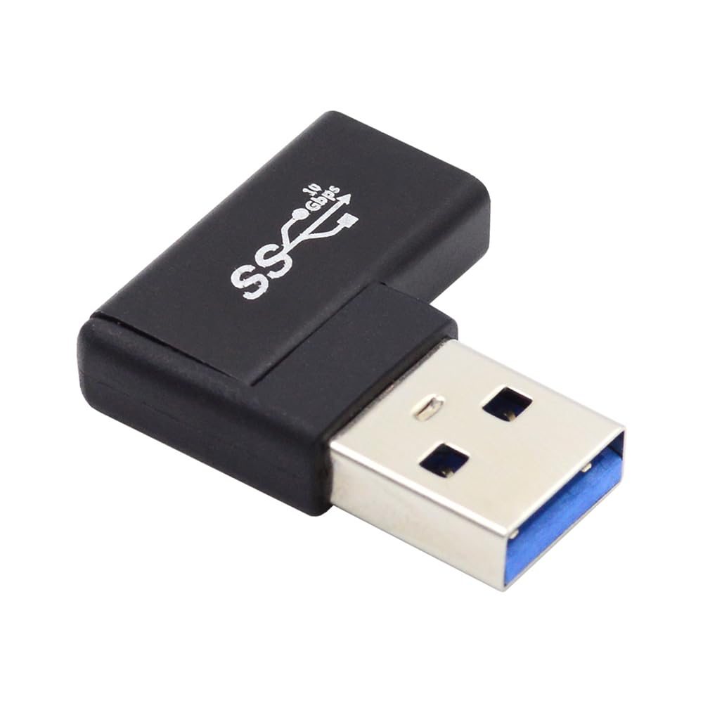 Nfhk Usb C Type C Female To Usb 3.0 A Male Data Adapter Flat Horizontal 90 Degree Left Angled For Laptop Desktop