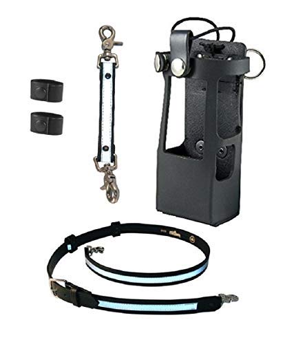 Boston Leather Bundle Three Items  Anti Sway Strap For Radio Strap, Firefighter'S Radio Strap/Belt, Firefighter'S Radio Holder (For Motorola Apx 6000Xe/8000) (Reflective)