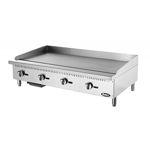 Atosa CookRite ATMG-48 48 Countertop Griddle | Flat Top Grill Hot Plate with Standby Pilots and Grease Drawer for Food Truck | M