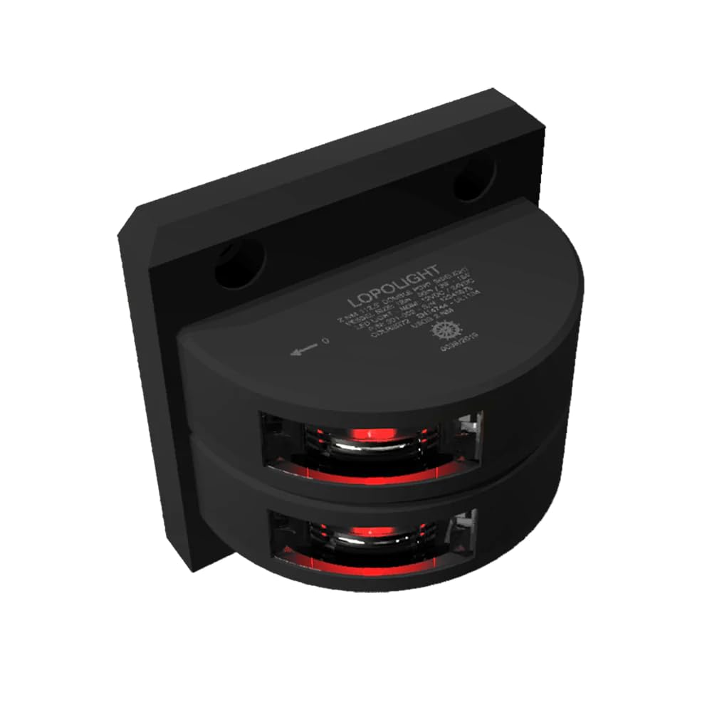 Lopolight Series 301-002 - Double Stacked Port Sidelight - 2Nm - Vertical Mount - Red - Black Housing,WBAUVB07T8JTV3L