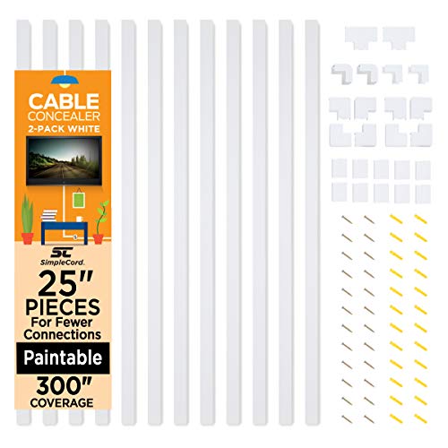 Simple Cord Cable Concealer On Wall Cord Covers   12, 25    Raceways   300    Total Cable Management System Hides Cables, Cords,