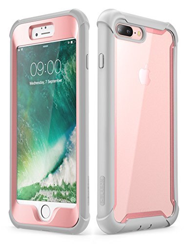 I Blason Case For Iphone 8 Plus/Iphone 7 Plus, [Ares] Full Body Rugged Clear Bumper Case With Built In Screen Protector (Pink)