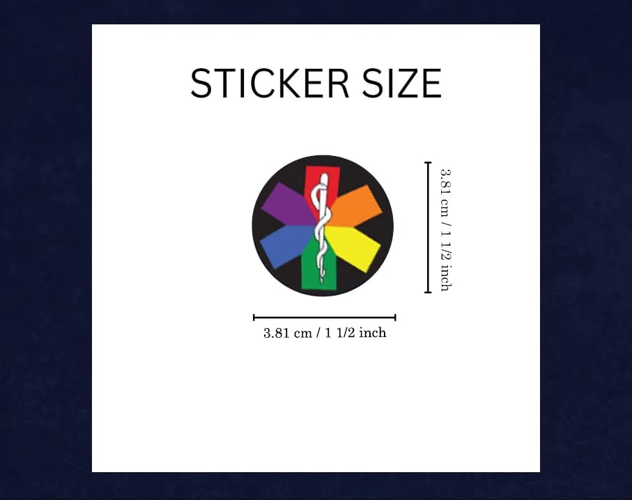250 Rainbow Star Of Life Emt Stickers For Gay Pride, Lgbtq Awareness, Support