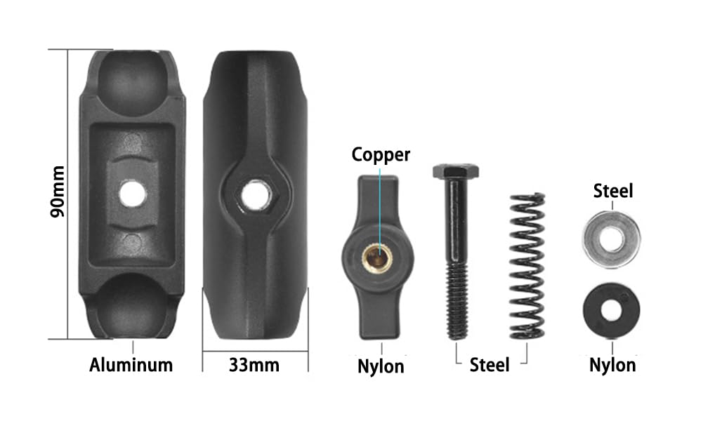 Strg Phone Holder With Composite Double Socket Arm(Medium) Compatible With Ram B Size 1'' Ball Components, All Phones Motorcycle