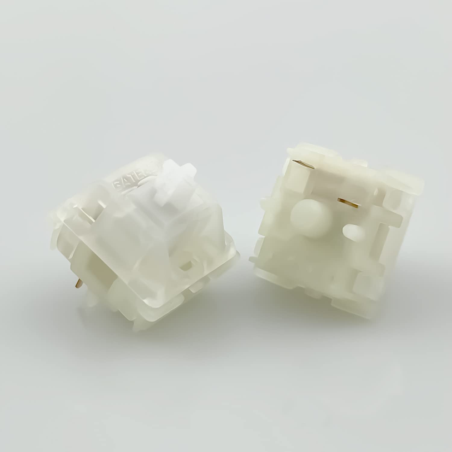 Kutethy Gateron Switches Milky White Mechanical Keyboard Yellow 5Pins For All Mx Mechanical Keyboard(108 Pcs, White)