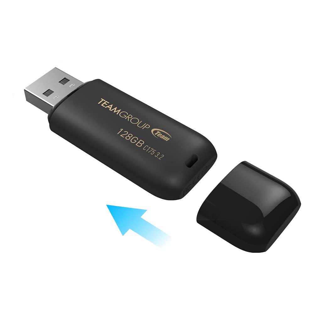 Teamgroup C175 256Gb 2 Pack Usb 3.2 Gen 1 (Usb 3.1/3.0) Read 100Mb/S Flash Thumb Drive, External Data Storage Memory Stick Compatible With Computer/Laptop Matte Black Tc1753256Gb22
