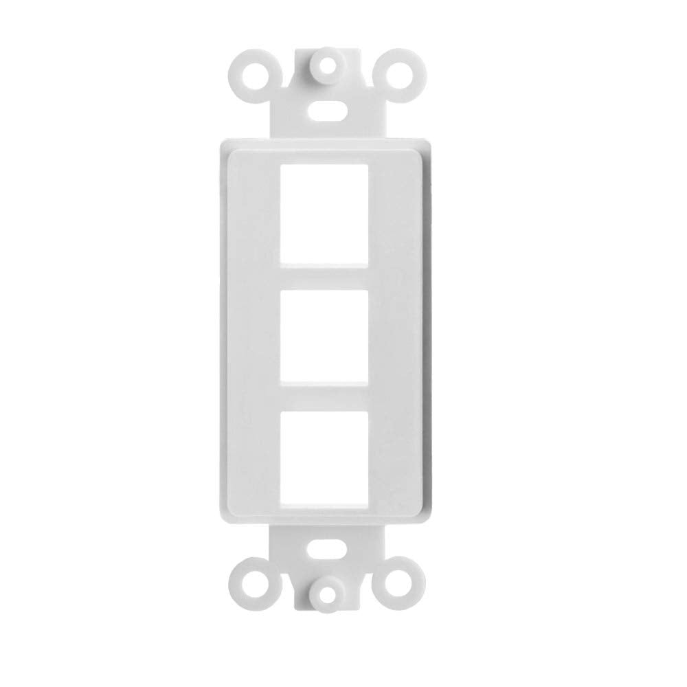 Cmple  3 Port Decora Wall Plate 1Gang Keystone Decora Insert, Jack Single Gang Decora Wall Plate