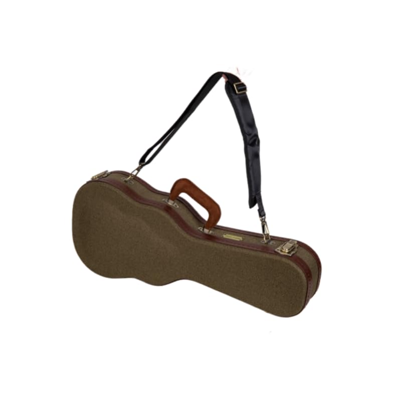 Crossrock Master Series Soprano Ukulele Case For 21 Long Neck | Olive Green Eco Tweed Fabric, Re-Engineered Shell, Backpack St