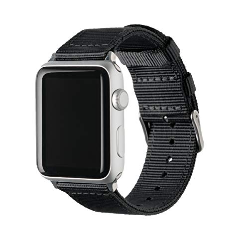 Archer Watch Straps   Premium Nylon Replacement Bands For Apple Watch (Black, Stainless, 38/40/41Mm)