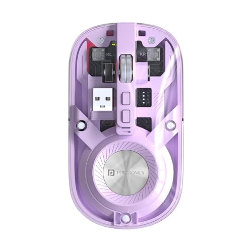 Portronics Toad 8 Transparent Wireless Bluetooth Mouse With Dual Wireless (Bt + 2.4 Ghz), Rechargeable Battery, NoiseFree Click