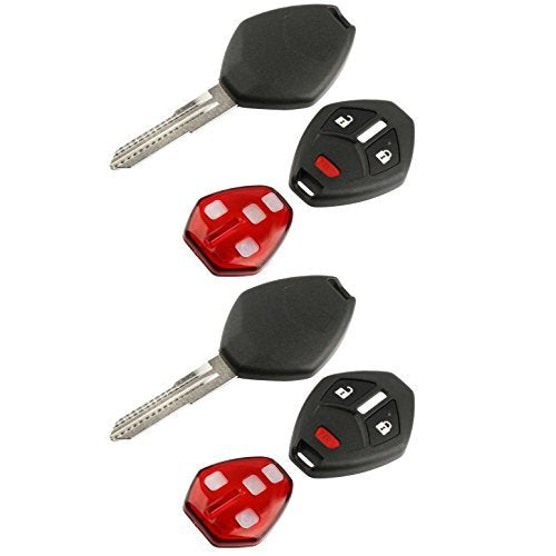 2 Key Fob Keyless Entry Remote Shell Case & Pad Fits Mitsubishi Outlander Lancer Mirage I Meiv