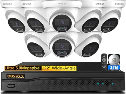 (5Mp Definition Full Hd) Wired Security Camera System Outdoor 8Pcs Ahd Dome Camera Home Video Surveillance Cameras Cctv Camera Security System Surveillance Video Equipment