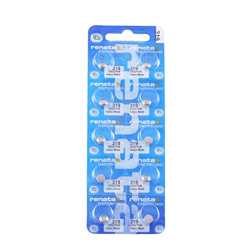 Renata 319 Sr527Sw Batteries   1.55V Silver Oxide 319 Watch Battery (10 Count)