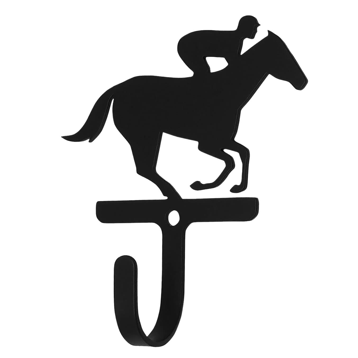 Village Wrought Iron Racehorse Jockey Wall Hook Small