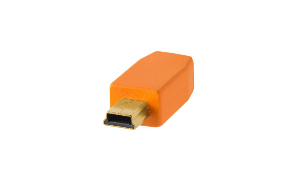 Tether Tools TetherPro USB 2.0 to Mini B 5 Pin Cable | for Fast Transfer and Connection Between Camera and Computer | High Visibility Orange | 15 Feet (4.6 m)