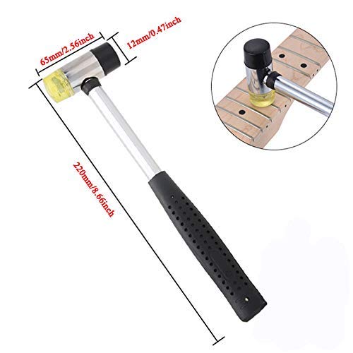 Timesetl 6 Pack Guitar Luthier Tool Kit Include Guitar Fret Crowning File, Double Headed Guitar Bass Fret Wire Rubber Hammer, St