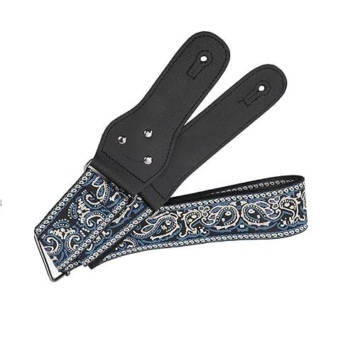 Karis Kart Boho Embroidered Guitar Strap with Pick Holder Slot  Adjustable Wide Nylon Strap for Acoustic, Electric & Bass Guita