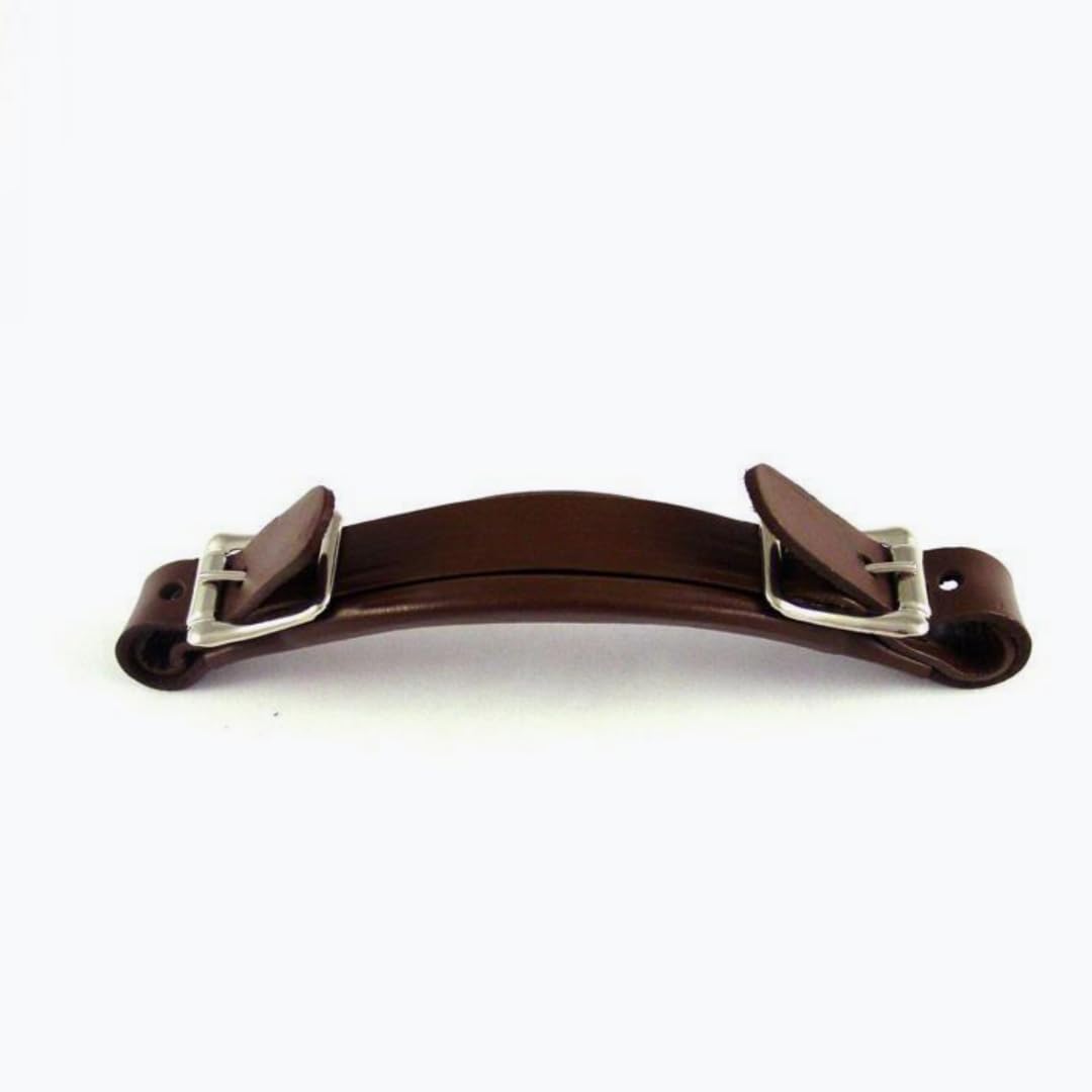 Allparts Replacement Handle For Gibson Style Case   Brown Leather