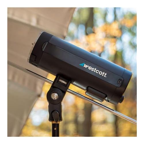 Westcott Fj200 Round Head Pocket Strobe With 1.3 Sec. Recycle Time, Ttl, Hss And Includes Tilter Bracket, 30-Degree Honeycomb Gr