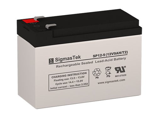 Sigmastek Sp12-9 - 12V 9Ah F2 Sla Battery - Replaces: Universal Power Ub1290 (40748), Ub1280Hr (D5785), B&B Battery Bp8-12, Hr9-