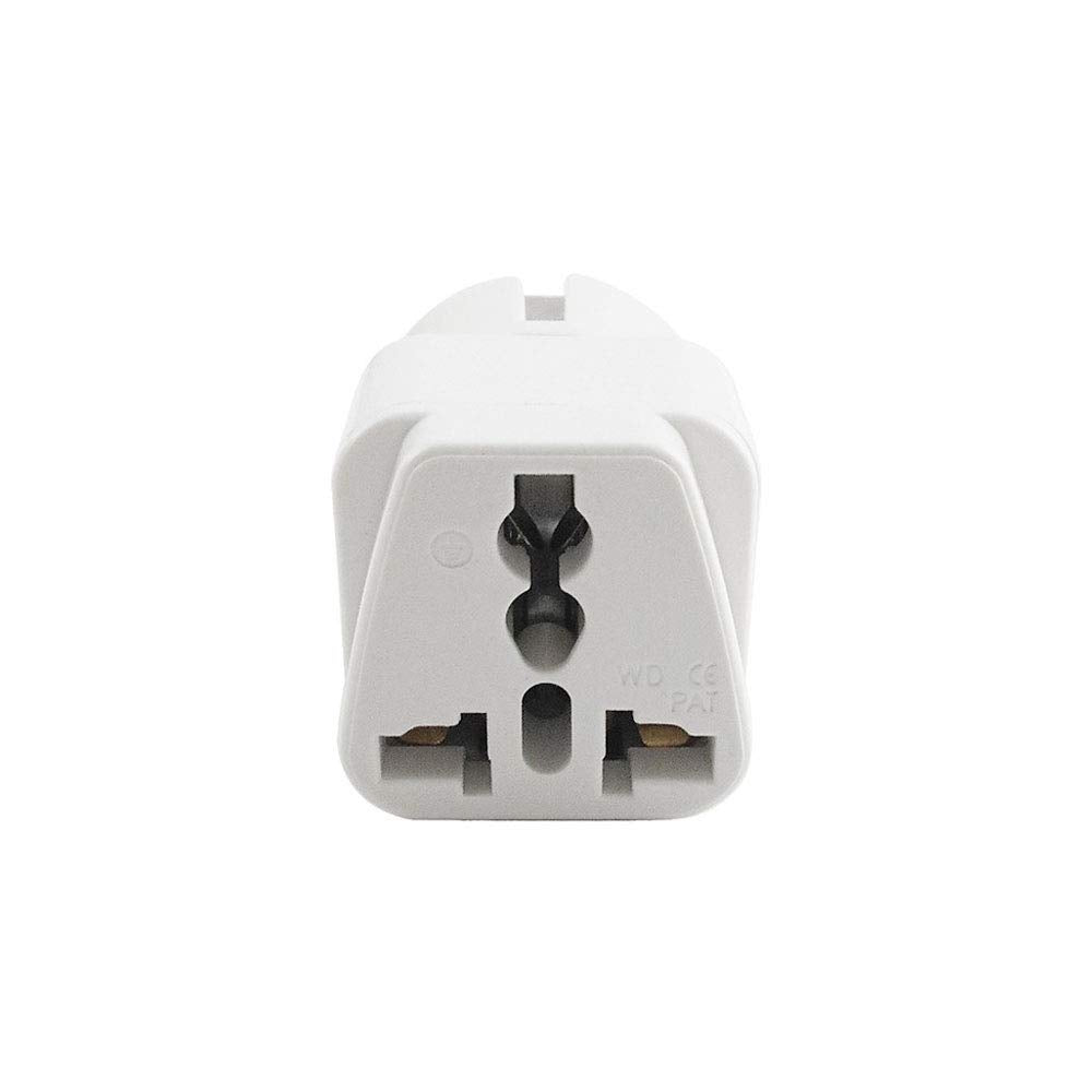 Vsanstar European Travel Plug Adapter, Schuko Type E/F, 2-Pin Grounded, 3 Pack, White, for Germany, France, Europe, Russia, South Korea