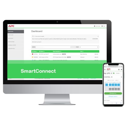 Apc 1000Va Smart Ups With Smartconnect, Smc1000C Sinewave Ups Battery Backup, Avr, 120V, Line Interactive Uninterruptible Power