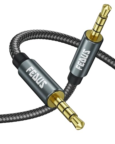 Fedus 3.5 Mm To 3.5 Mm Male To Male Aux To Aux Audio Cable Cord With Microphone Nylon Braided Trrs 4 Pole Stereo Audio Cord Aux