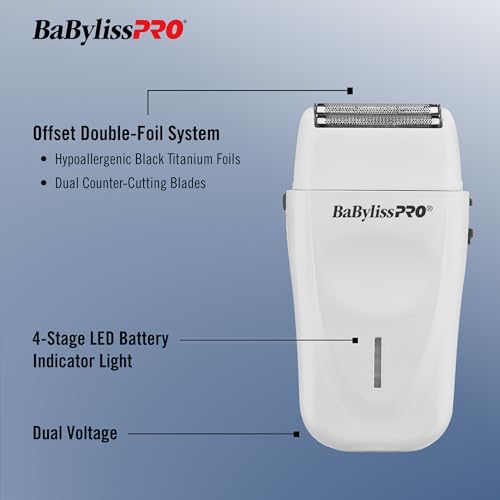 Babylisspro Limited Edition Lithiumfx+ Cord/Cordless Lithium Ergonomic Double Foil Shaver (Mist Collection)