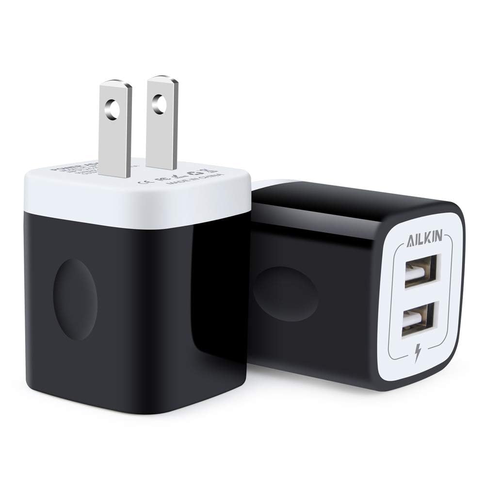 Usb Wall Charger, Charger Block, Ailkin 2.1A Multiport Fast Charge Power Brick Cube For Ipad, Iphone, Samsung Galaxy, Google Pix