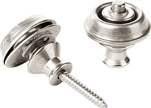 Jim Dunlop Vintage Nickel Dual Design Guitar Strap Locks (Sls1035Vn)