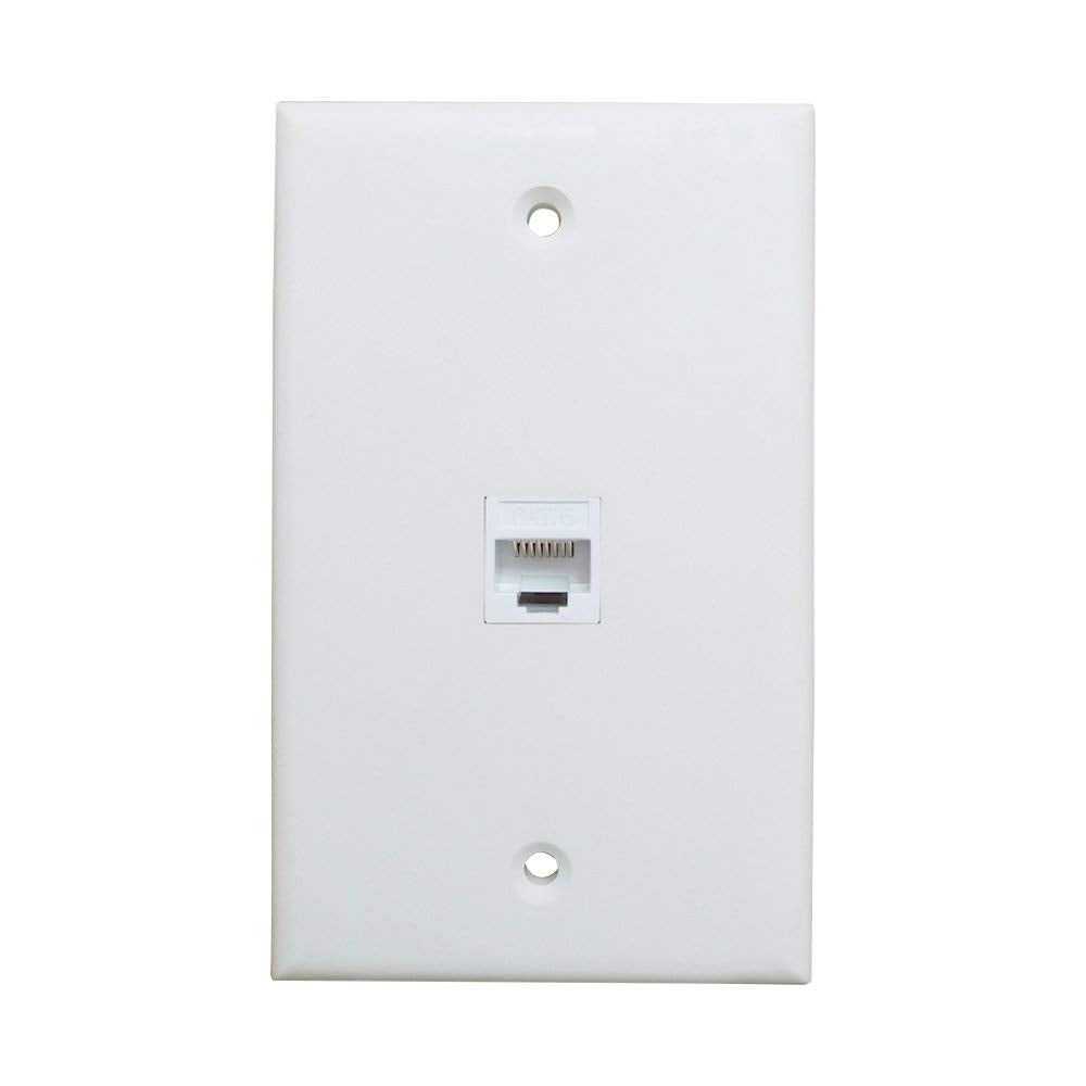 Cat 6 Wall Plate   Ethernet Cat 6 Keystone Female To Female Wall Plate In White (1 Port White)