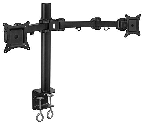 Mount It! Dual Monitor Mount | Double Monitor Desk Stand | Fits 2 Computer Screens 19 20 21 22 23 24 27 Inches | C Clamp And Gro