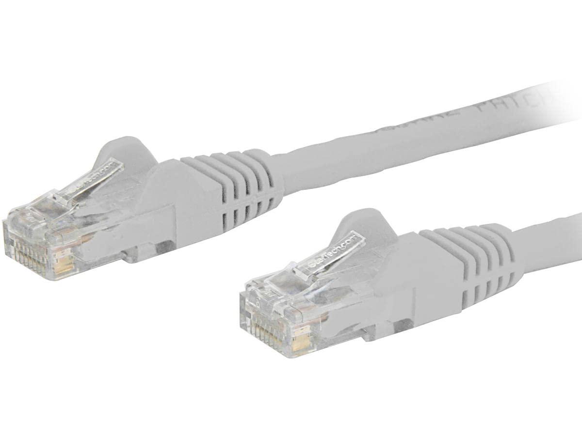 StarTech.com 9ft CAT6 Ethernet Cable   White CAT 6 Gigabit Ethernet Wire  650MHz 100W PoE RJ45 UTP Network/Patch Cord Snagless w/Strain Relief Fluke Tested/Wiring is UL Certified/TIA (N6PATCH9WH)