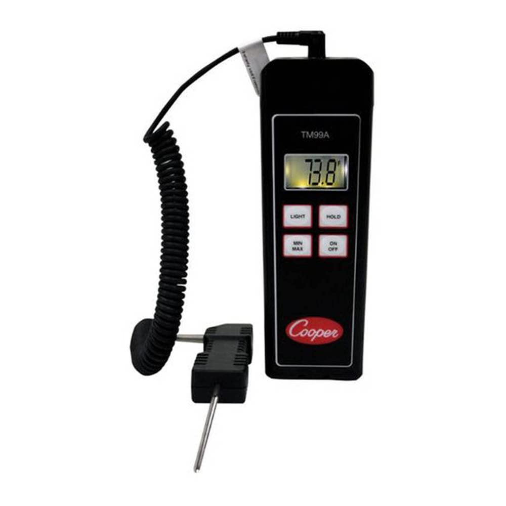Cooper Atkins Tm99A Thermistor Temperature Instrument With 1075 General Purpose Probe And Pouch,  40F To 302F Temperature Range,