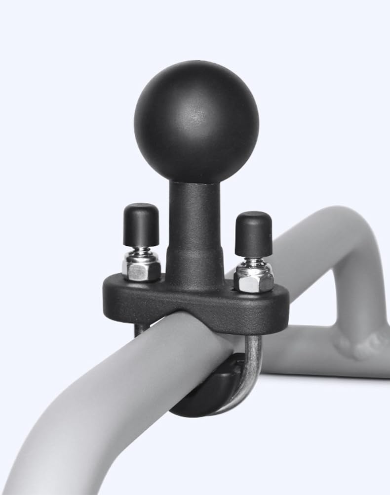 Strg Phone Mount With Drill-Down Round Base With Medium B Size 1'' Ball Double Socket Arm, Phone Holder Compatible With All Phon