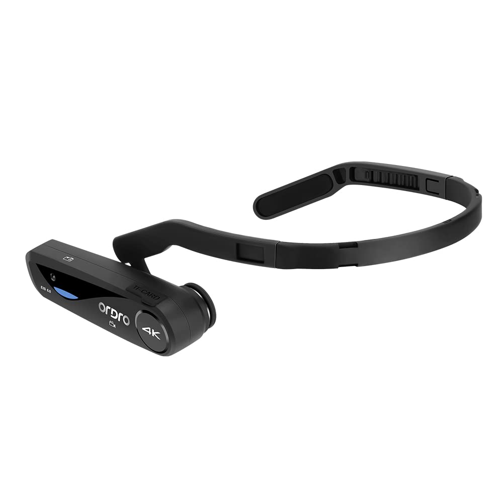 Ordro Ep6 Plus 4K Head Mounted Camera Hands Free Lightweight Mini Wearable Camcorder