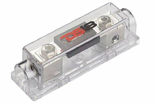 DS18 FHSANL200A Square ANL Fuse Holder with 200A Fuse, Connects to 1/04 GA Power Wire, Nickel Plated Contacts, Heat Resistant B